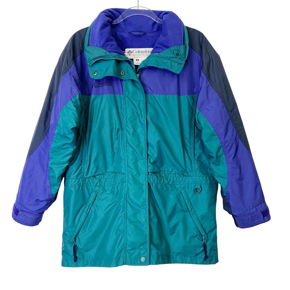Vintage Columbia Colorblock Winter Jacket Parka Coat Womens Medium Skiing 3 in 1